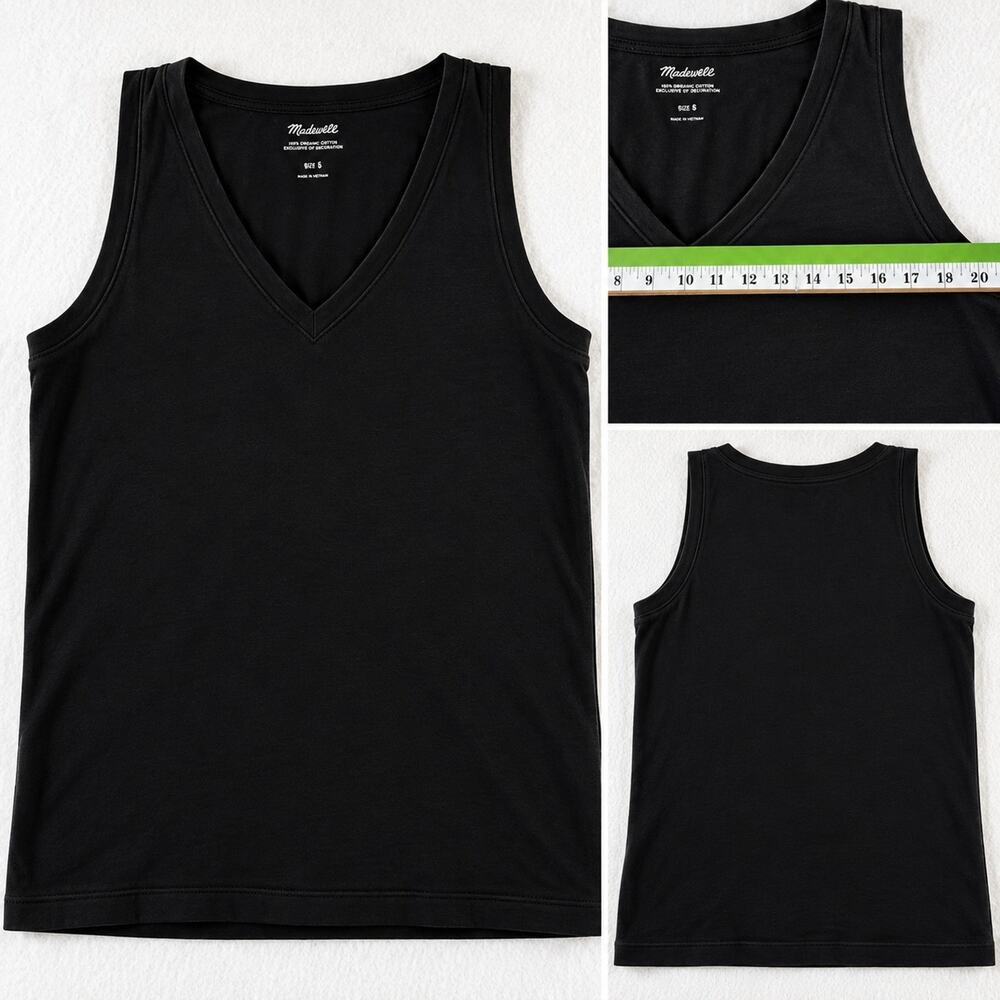 Madewell Tank Tee Women Small Black Comfort Casual Staple Capsule Essential Top